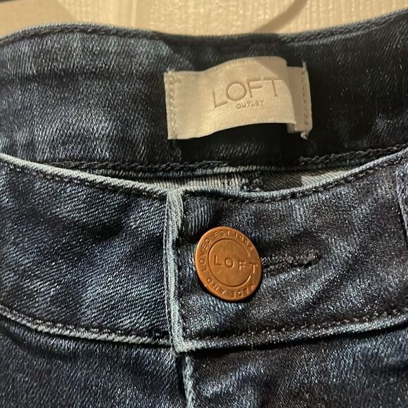 LOFT Curvy skinny jeans with fringe ankle bottoms SZ 4 - Picture 2 of 7